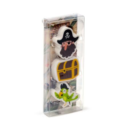 Jolly Roger Piraten Radiergummis 3er Set
